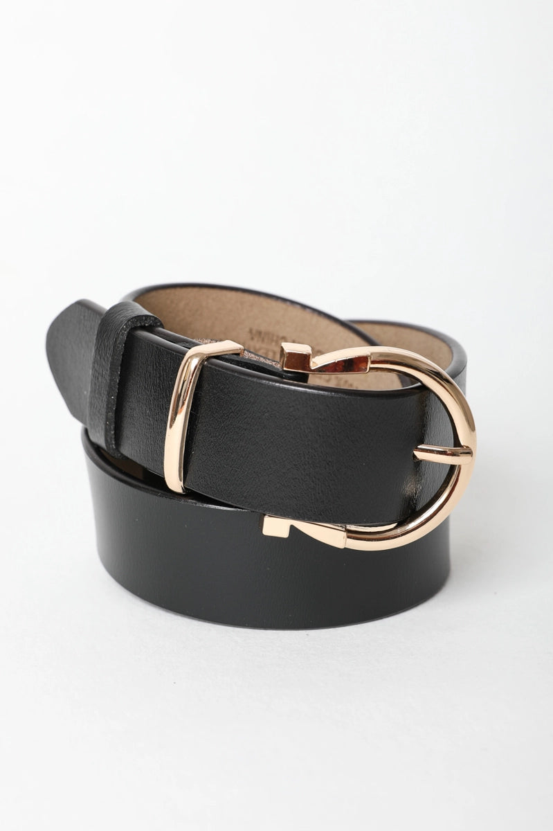 Chic Horseshoe Black/Gold Belt
