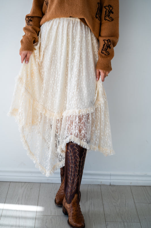 The Wild Honey Lace Midi Skirt